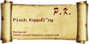 Pisch Koppány névjegykártya